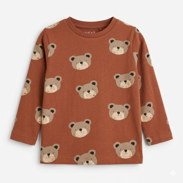 Set 3 tričiek NEXT dlhý rukáv s motívom medvedíka Unisex 2-3 roky